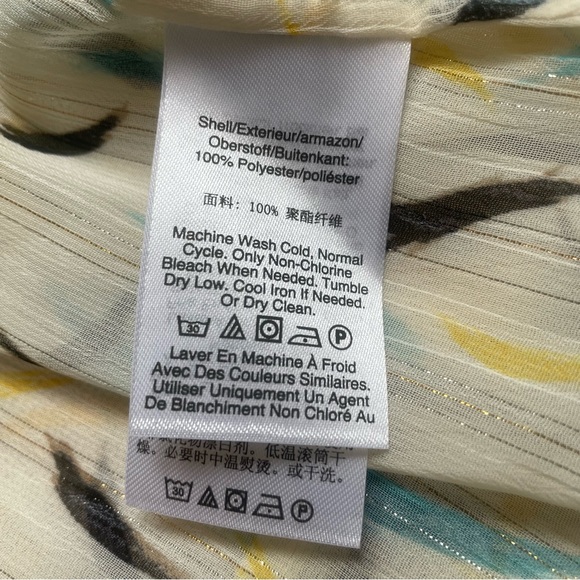 DKNY- NWT Semi Sheer Blouse with Ruffle Detailing - Picture 11 of 11